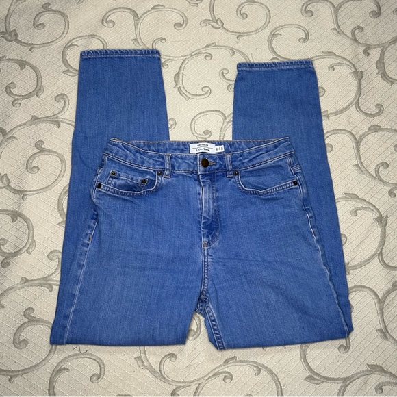 Paris Atelier & Other Stories Bright Blue Wash Straight Leg Jeans Sz 27 - Picture 2 of 8